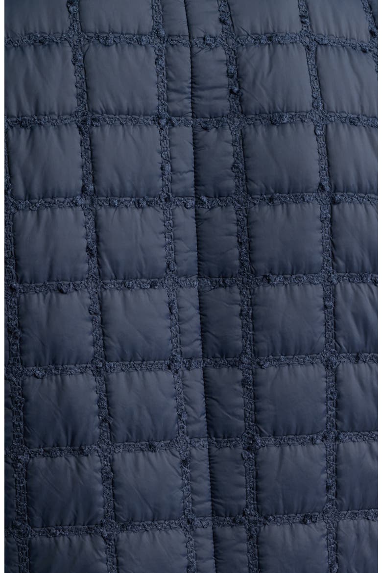 Boucle Quilted Longline Jacket, Alternate, color, NAVY