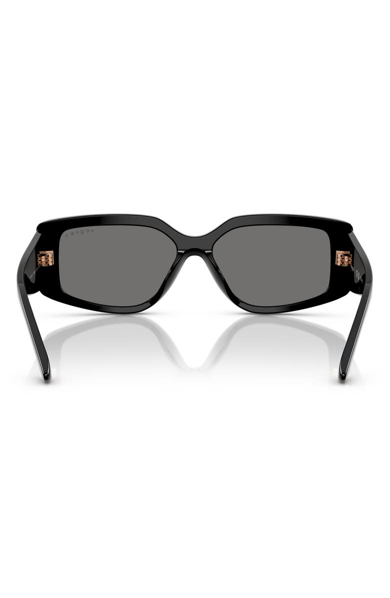 VOGUE 55mm Polarized Rectangular Sunglasses, Alternate, color, Black