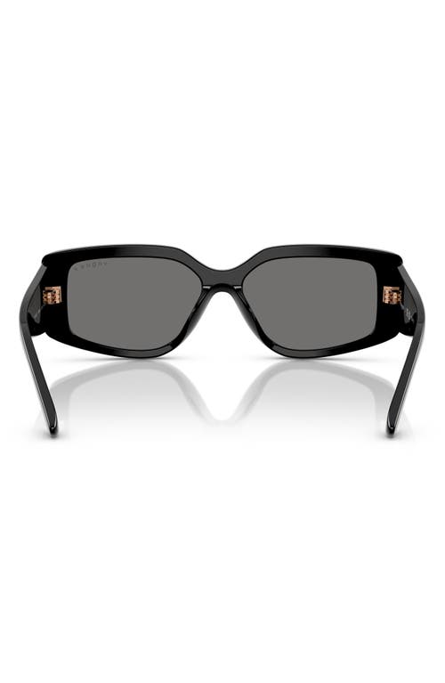 Vogue 55mm Polarized Rectangular Sunglasses In Black