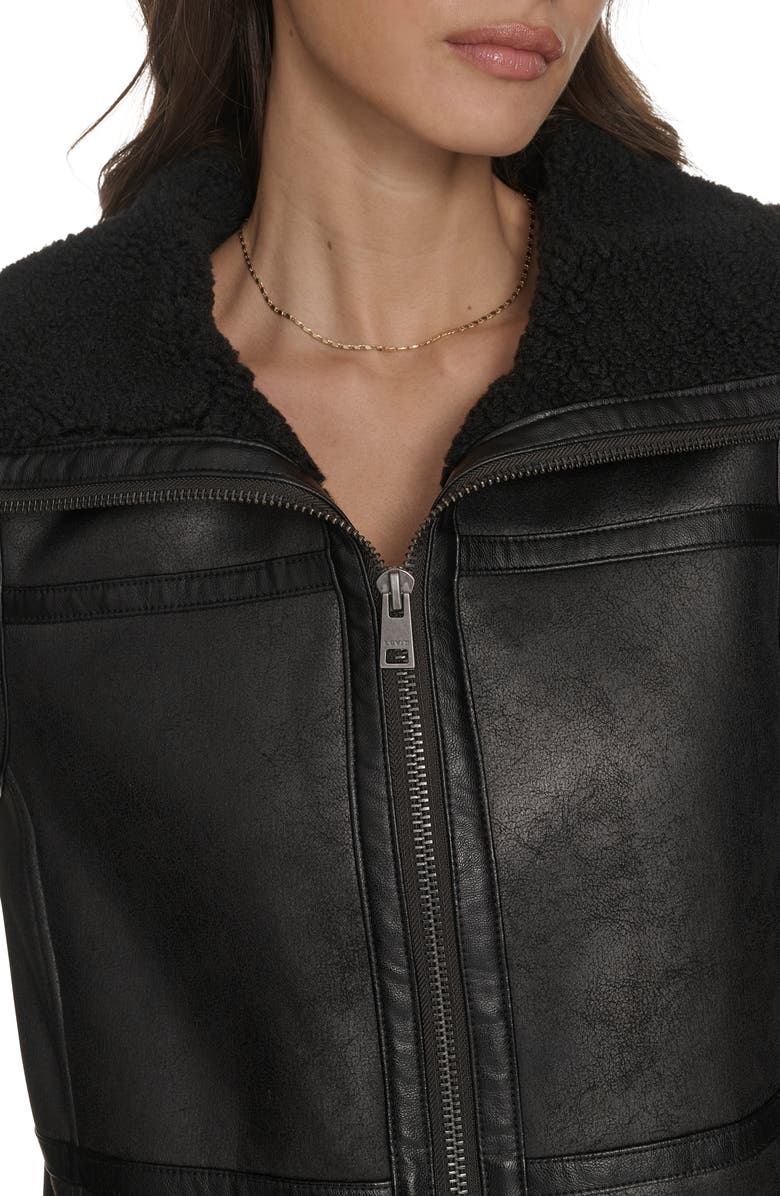 Levi's<sup>®</sup> Faux Shearling Coat, Alternate, color, Black