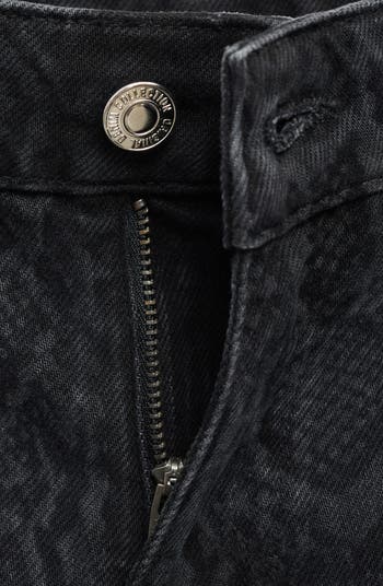 MANGO Snakeskin Effect Faux Leather Wide Leg Jeans | Nordstrom