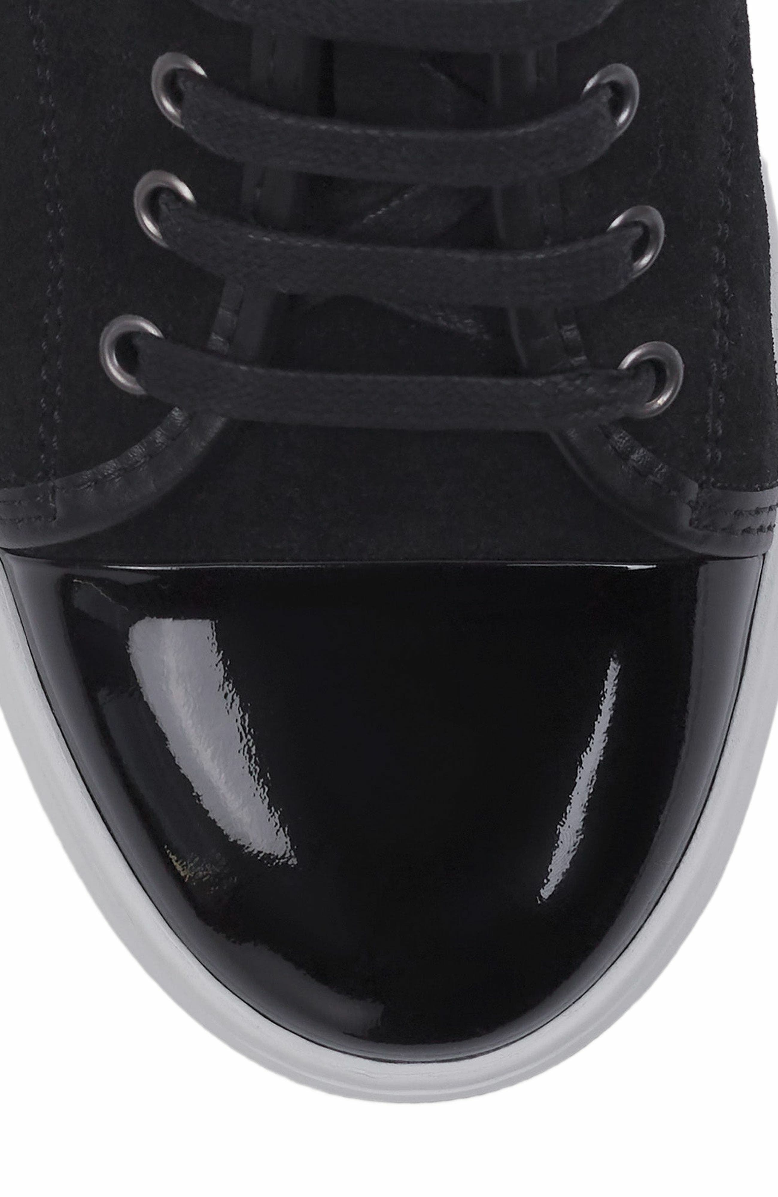 Lanvin DBB1 SNEAKERS IN SUEDE AND PATENT LEATHER, Alternate, color, Black