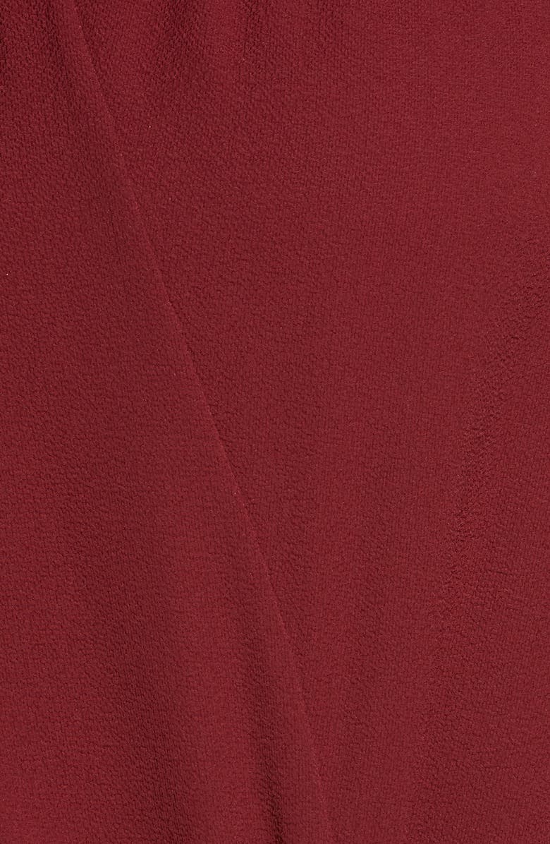 MICHAEL Michael Kors Tie Front Off the Shoulder Crepe Blouse, Alternate, color, Cranberry