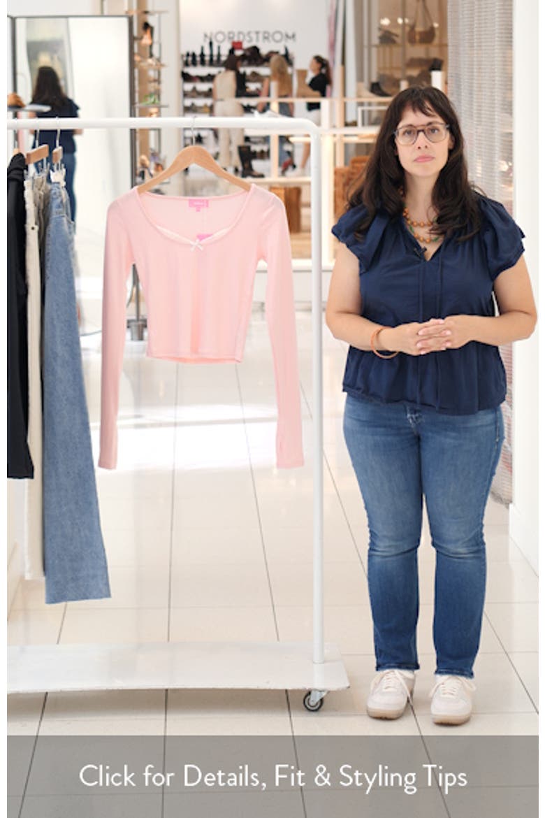 Peekaboo Lace Trim Knit Long Sleeve Top video