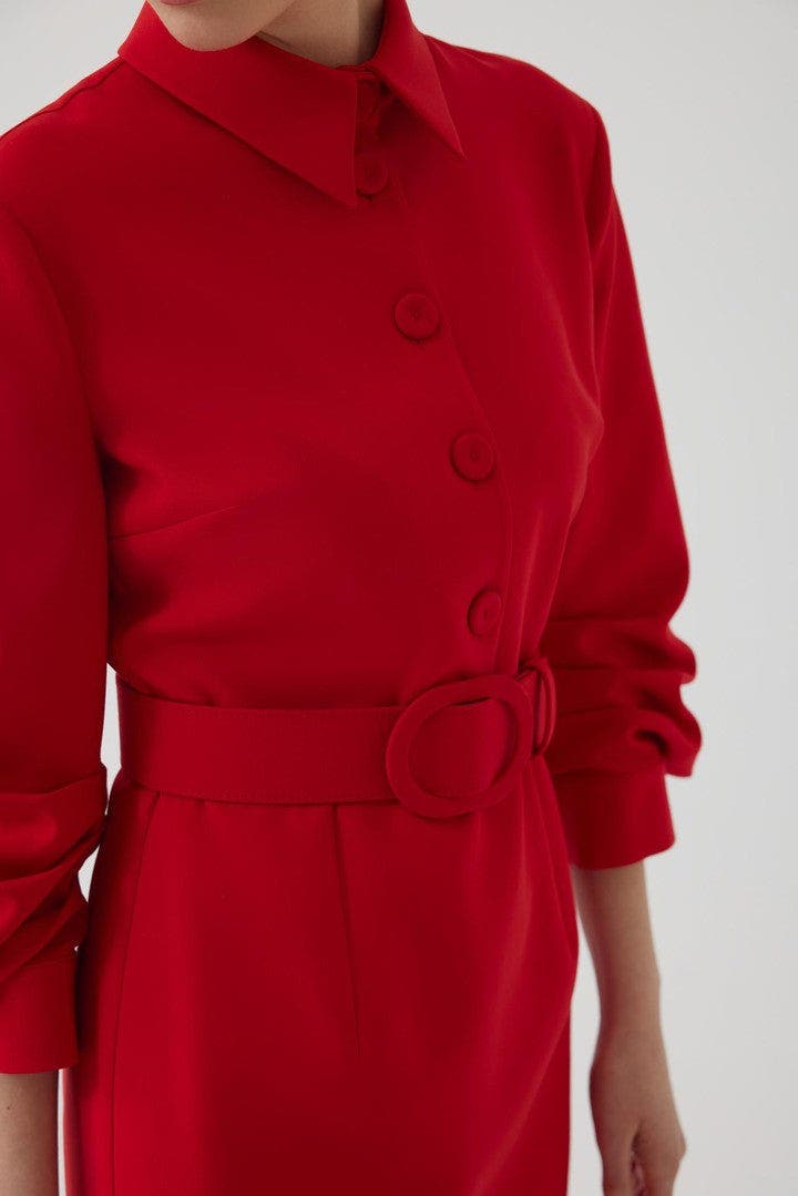 Exquise Adler Lantern Sleeve Midi Shirt Dress (Women) | Nordstrom