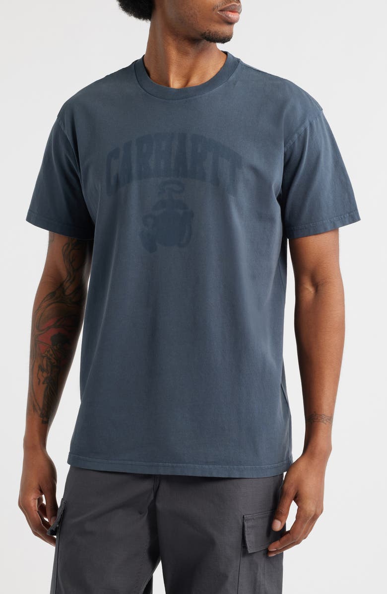 Carhartt Work In Progress Faded Ponds Corps Organic Cotton Graphic T-Shirt, Main, color, Deep Night (Heavy Stone Wash)