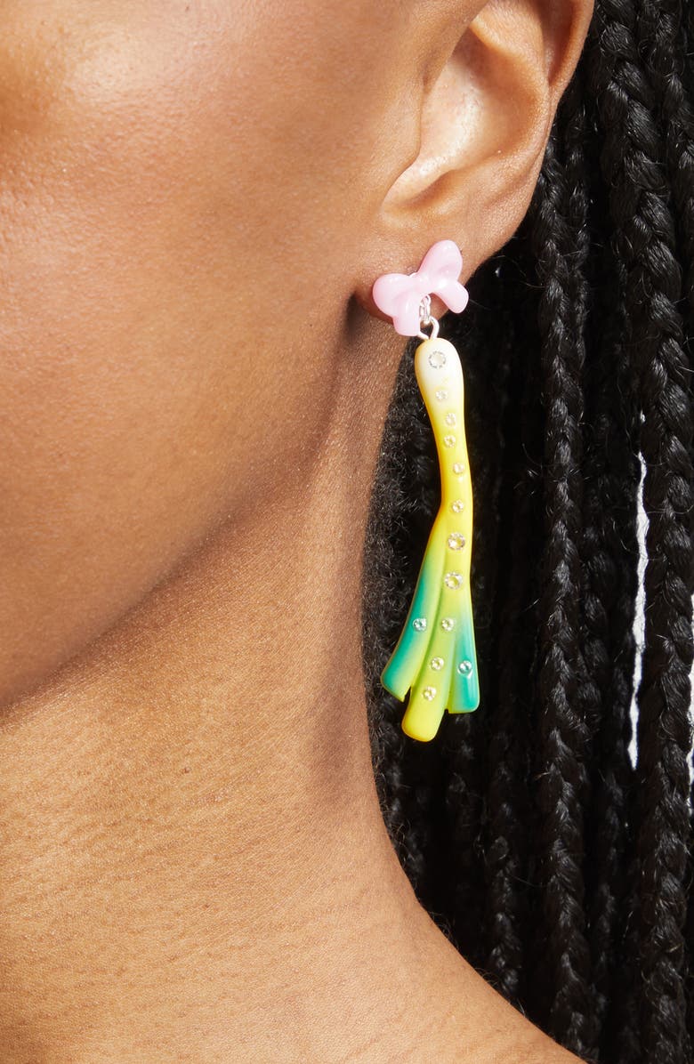 Sandy Liang Scallionette Drop Earrings, Alternate, color, Green Multi