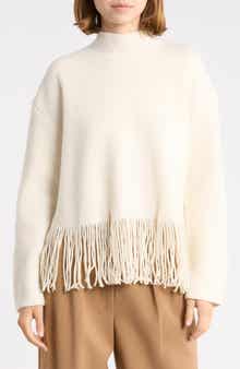 Lise Fringe Hem Mock Neck Sweater