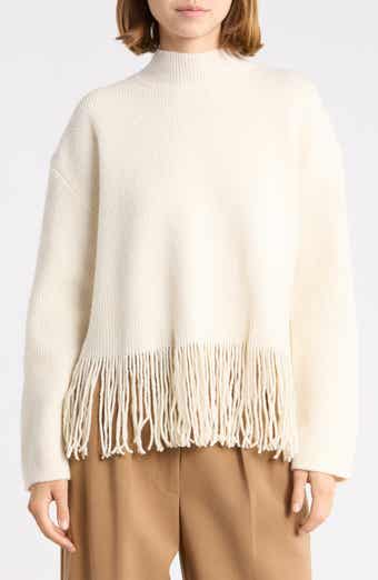 Lise Fringe Hem Mock Neck Sweater