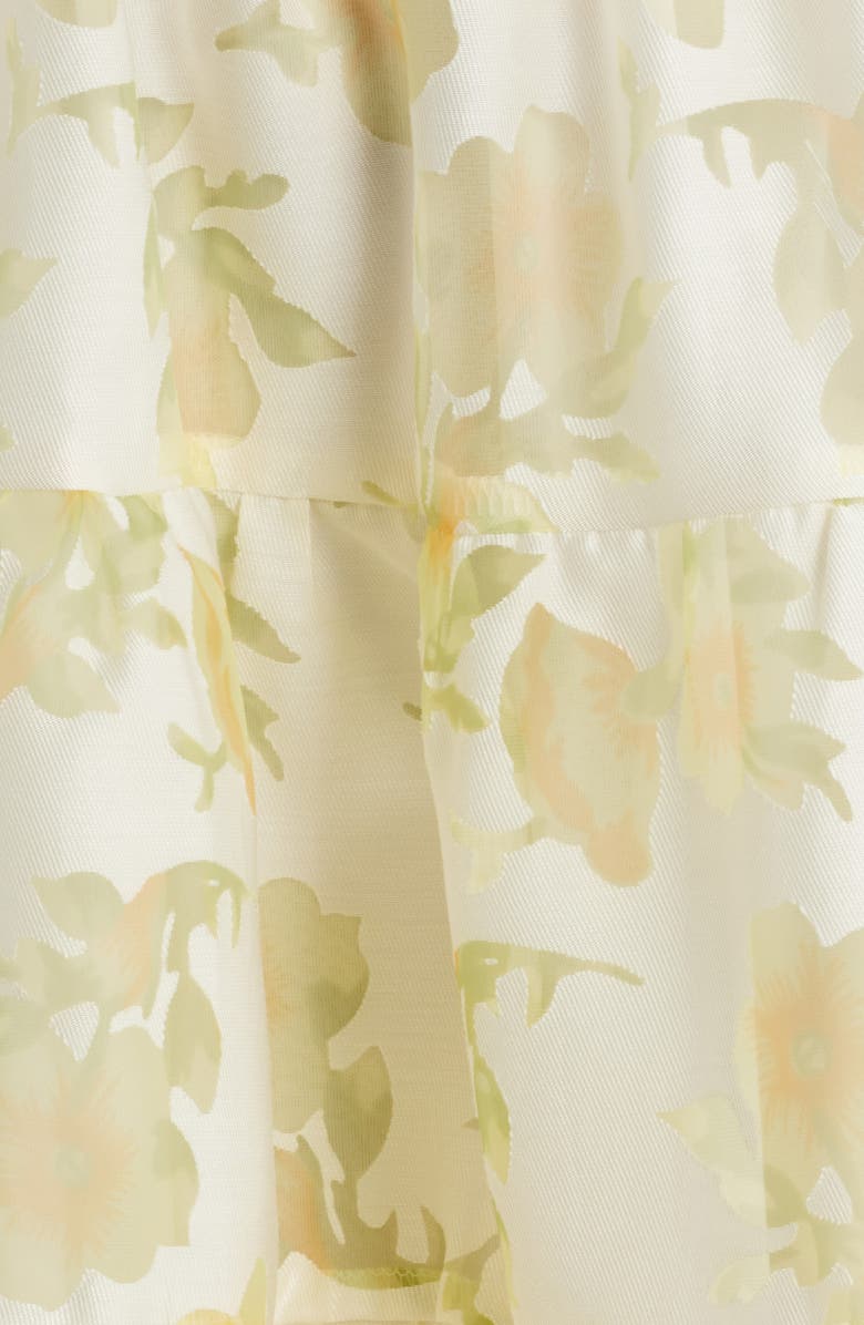 LAYERED WITH LOVE Floral Puff Sleeve Tiered Mini Sundress, Alternate, color, Yellow Fade