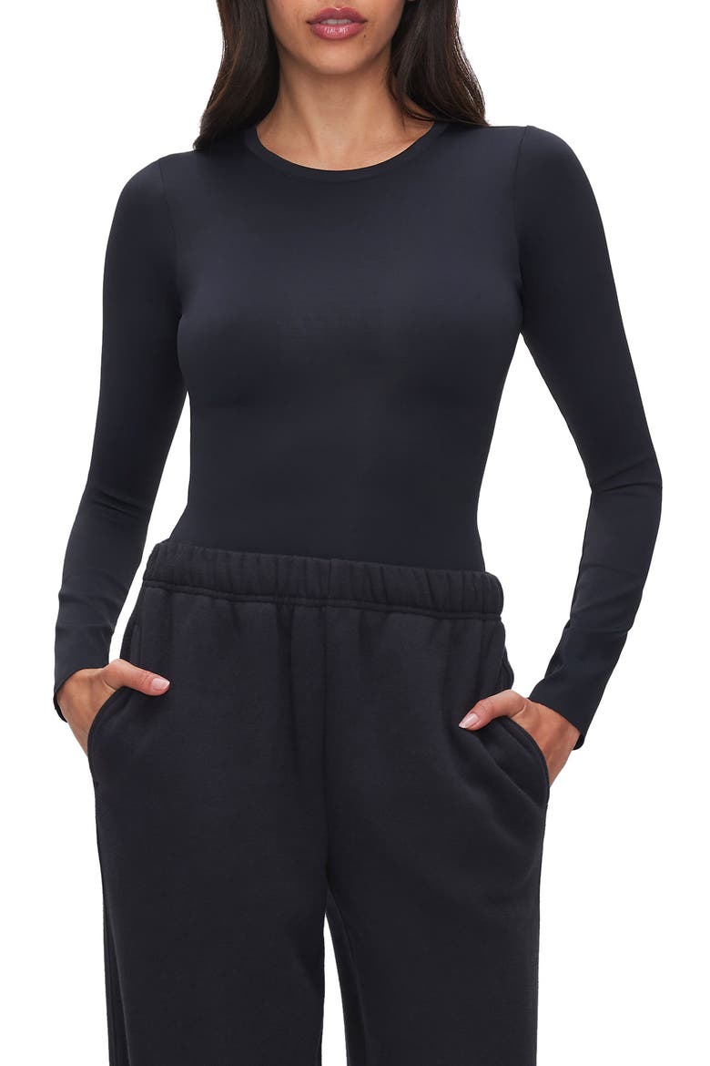 Sculpting Crewneck Bodysuit, Main, color, BLACK001