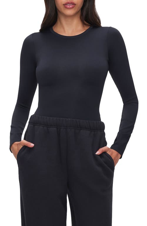Good American Sculpting Crewneck Bodysuit in Black001 at Nordstrom, Size 4