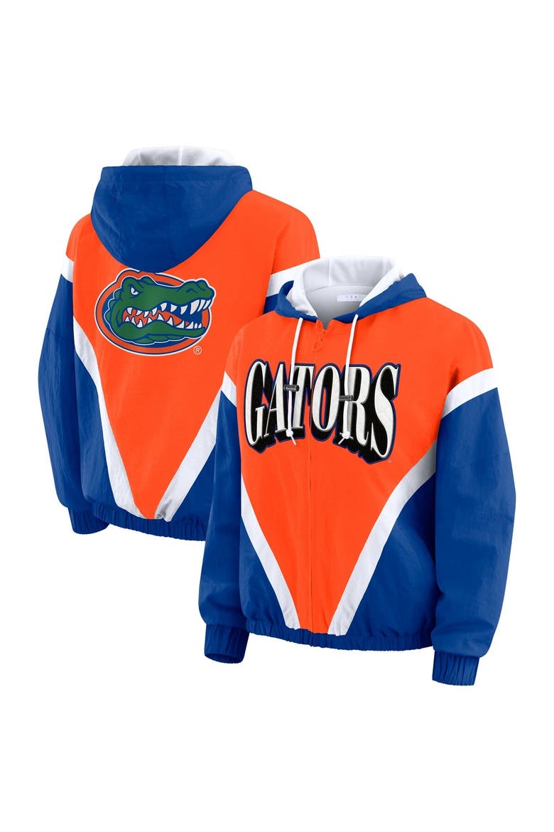 Women's WEAR by Erin Andrews Orange/Royal Florida Gators Colorblock Full-Zip Hoodie Windbreaker Jacket, Main, color, Orange