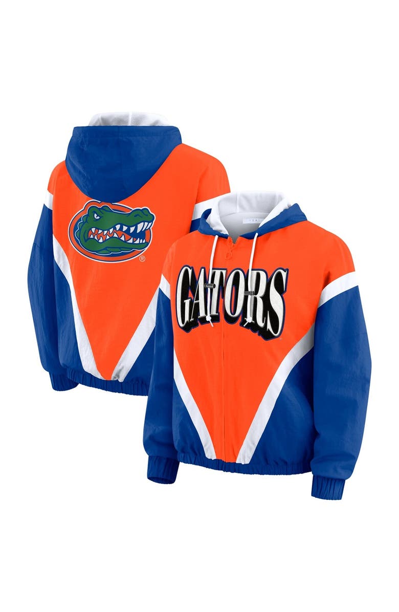 WEAR by Erin Andrews Women's WEAR by Erin Andrews Orange/Royal Florida Gators Colorblock Full-Zip Hoodie Windbreaker Jacket, Main, color, Orange