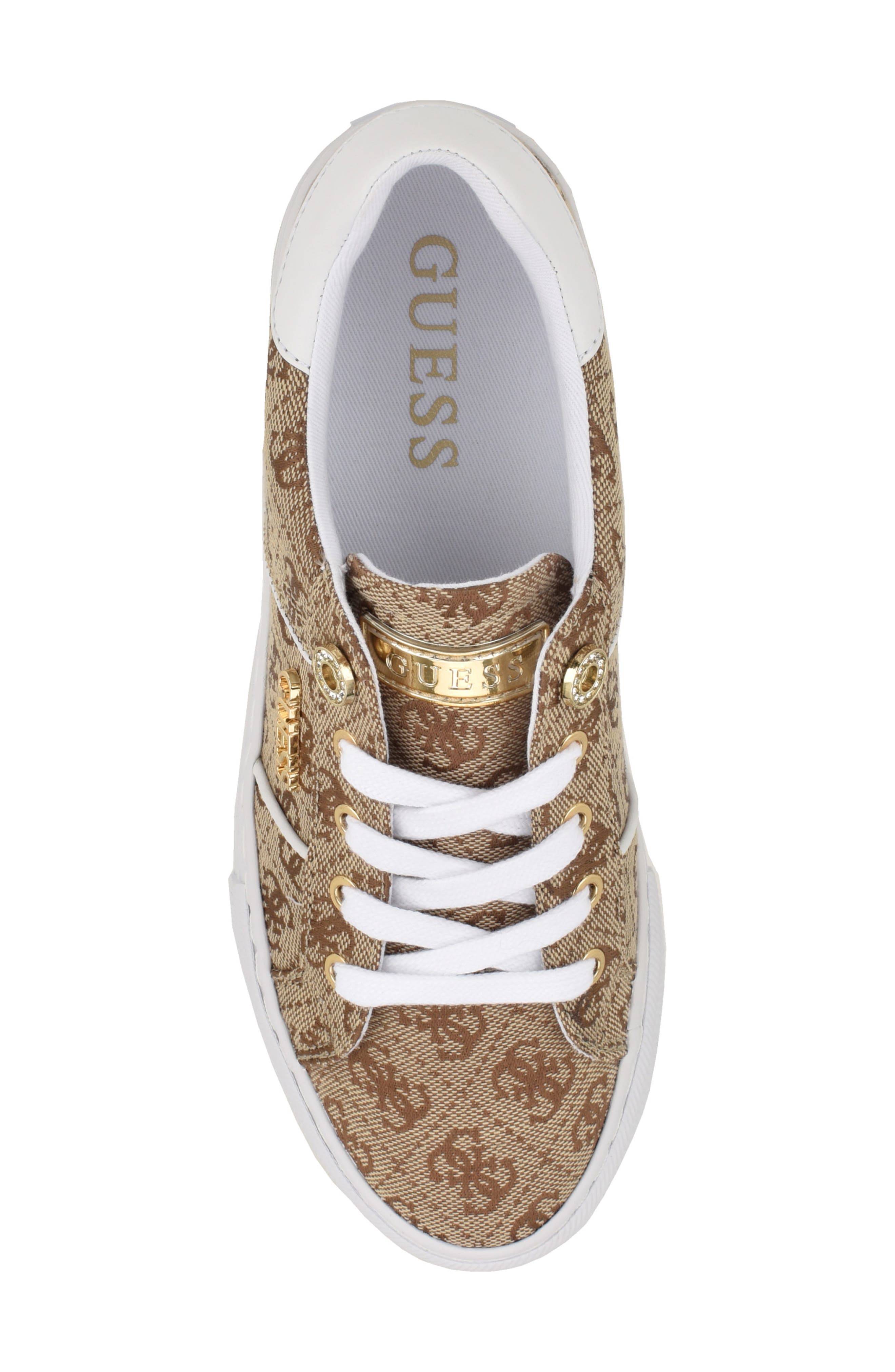 GUESS Loven Sneaker, Alternate, color, Brown Logo