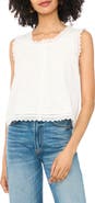 Vince Camuto Sleeveless Button Front Crop Top