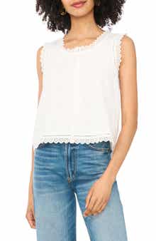Vince Camuto Sleeveless Button Front Crop Top