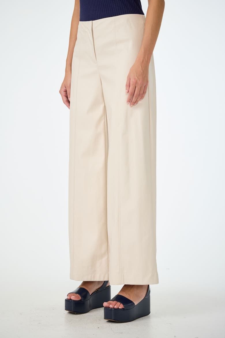 Parque Faux Leather Wide Leg Pant, Alternate, color, Ecru