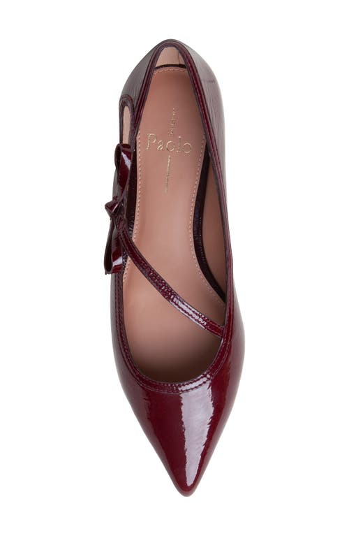 Linea Paolo Nuri Bow Pointed Toe Patent Flat In Burgundy