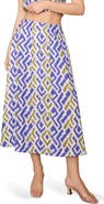 MELLODAY Geo Print Pull-On Midi Skirt