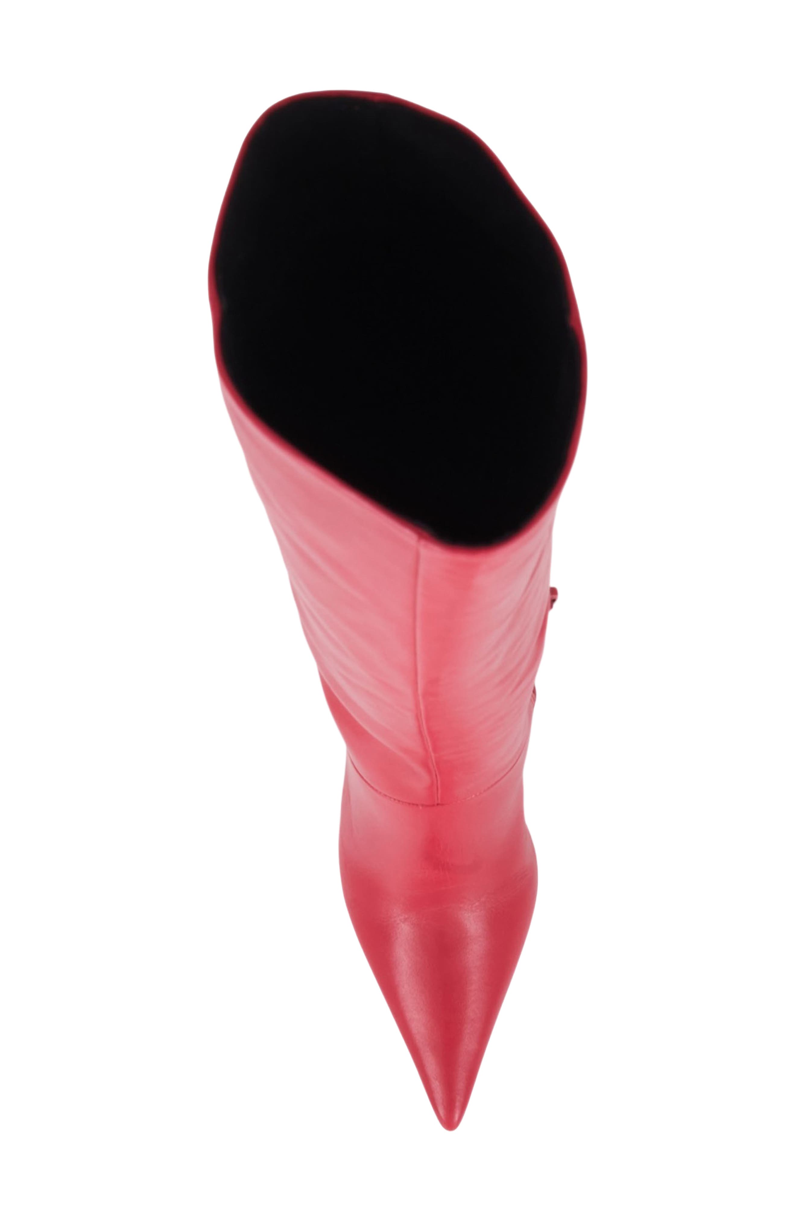 Imani Leather Pointed Toe Knee High Boot, Alternate, color, LIPSTICK LEATHER