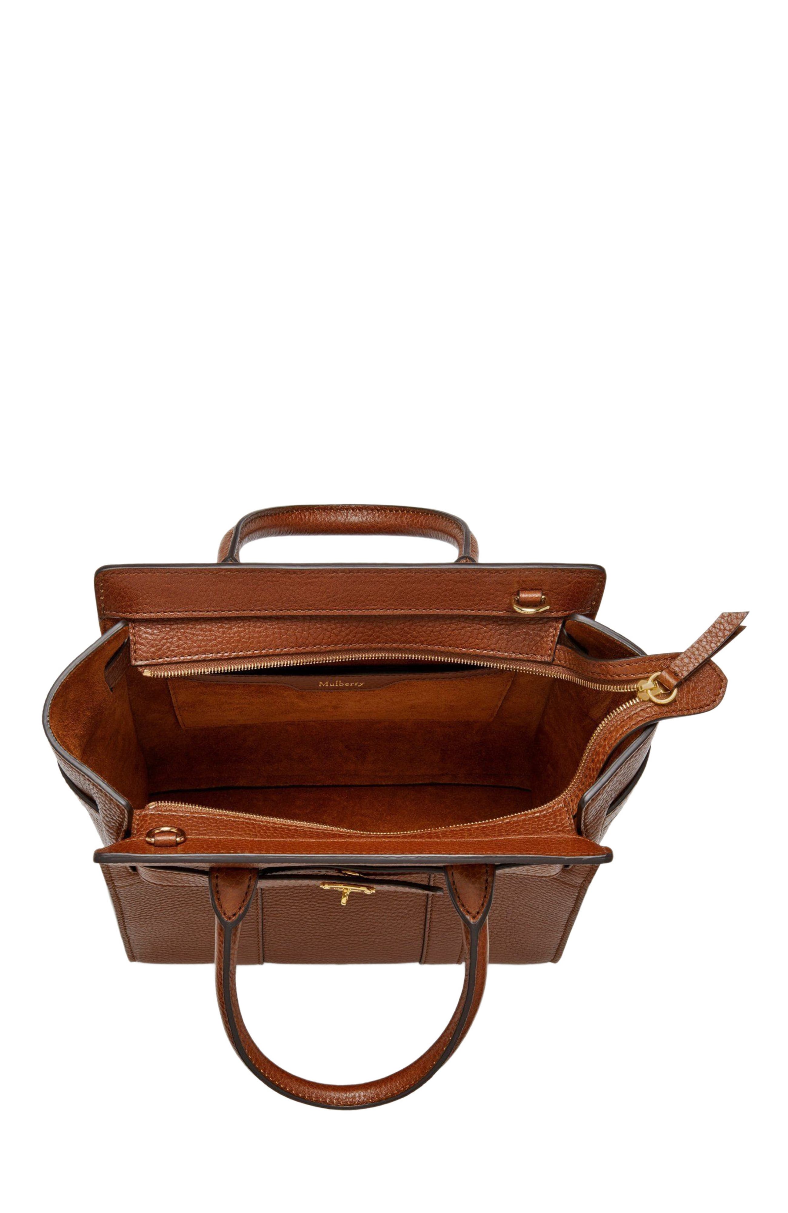 Mulberry Mini Zipped Bayswater Leather Satchel, Alternate, color, 