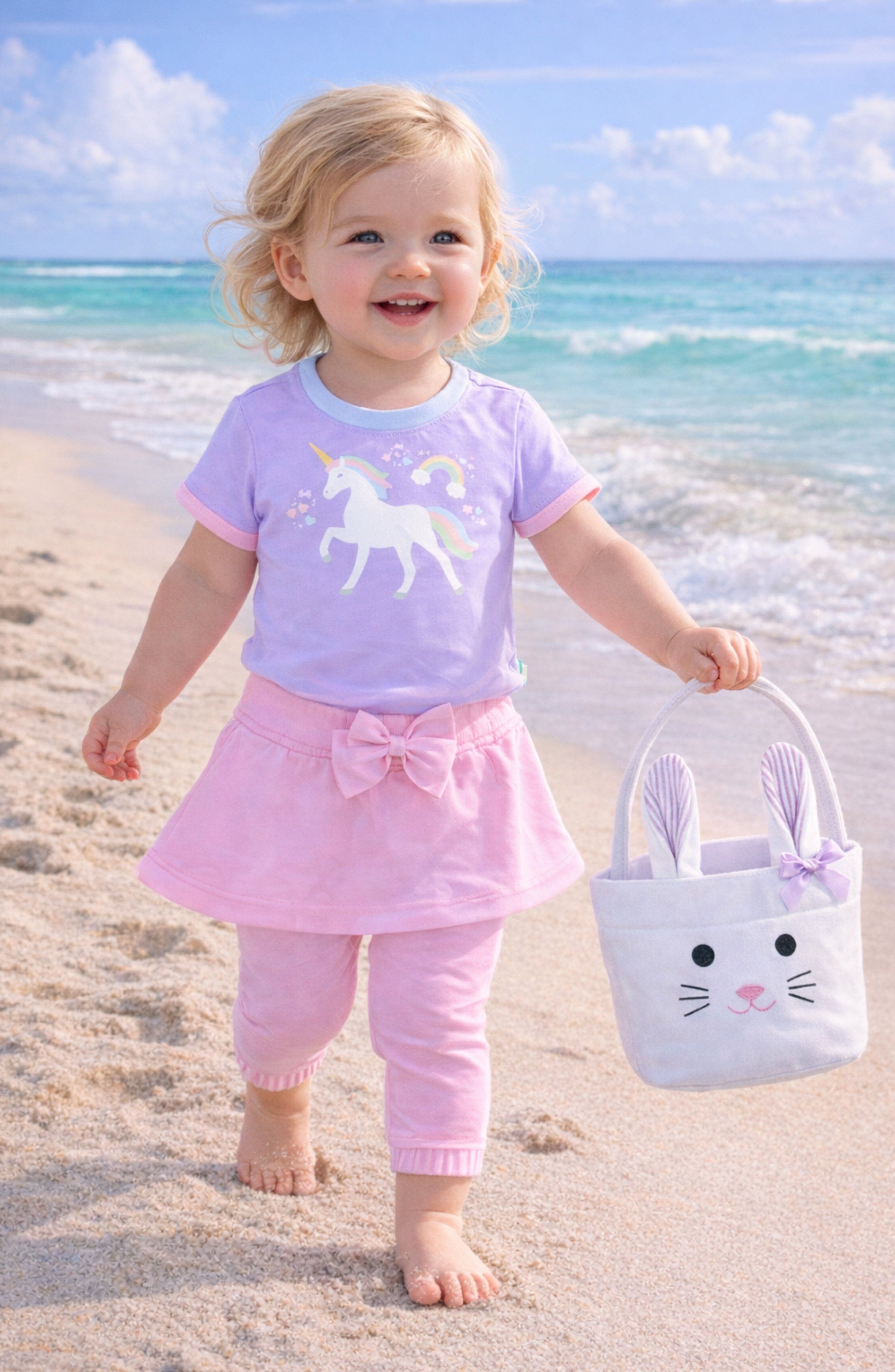 Easter Bitty Bunny Basket, Alternate, color, Lavender