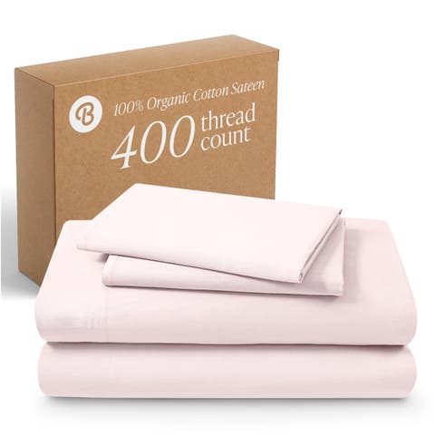 400 Thread Count Organic Cotton Sateen Sheet Set - Full XL