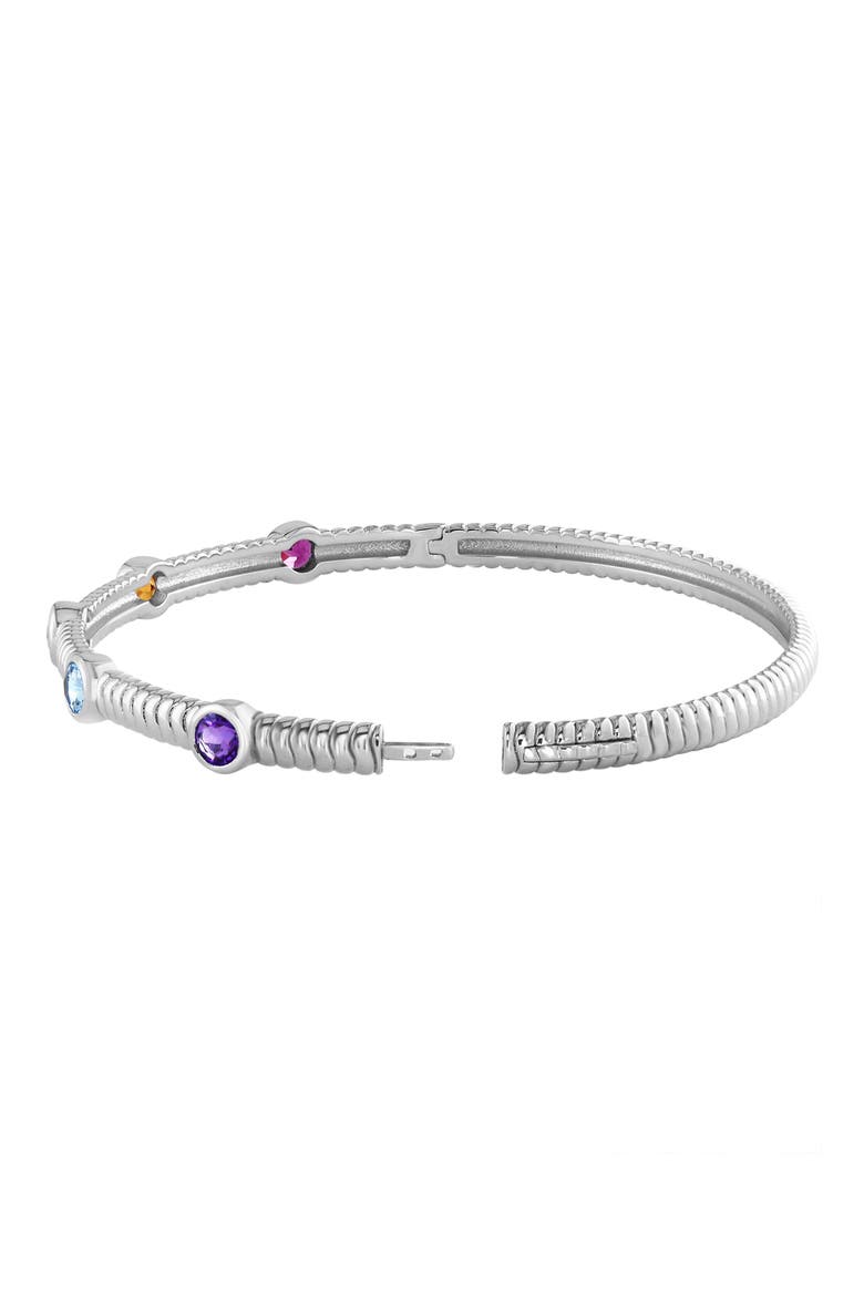 Sterling Silver Station Bangle, Alternate, color, SILVER
