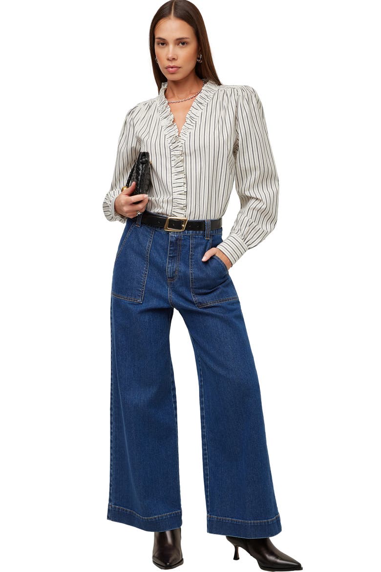 Lizzy Ruffle Stripe Shirt, Alternate, color, CNA