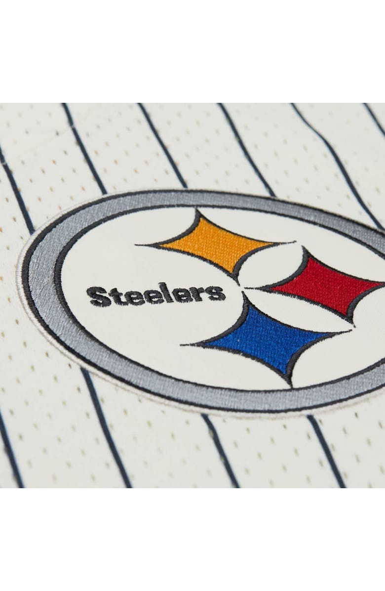 Mitchell & Ness Men's Mitchell & Ness  Cream Pittsburgh Steelers Final Seconds Vintage Logo Mesh Button-Up Shirt, Alternate, color, 