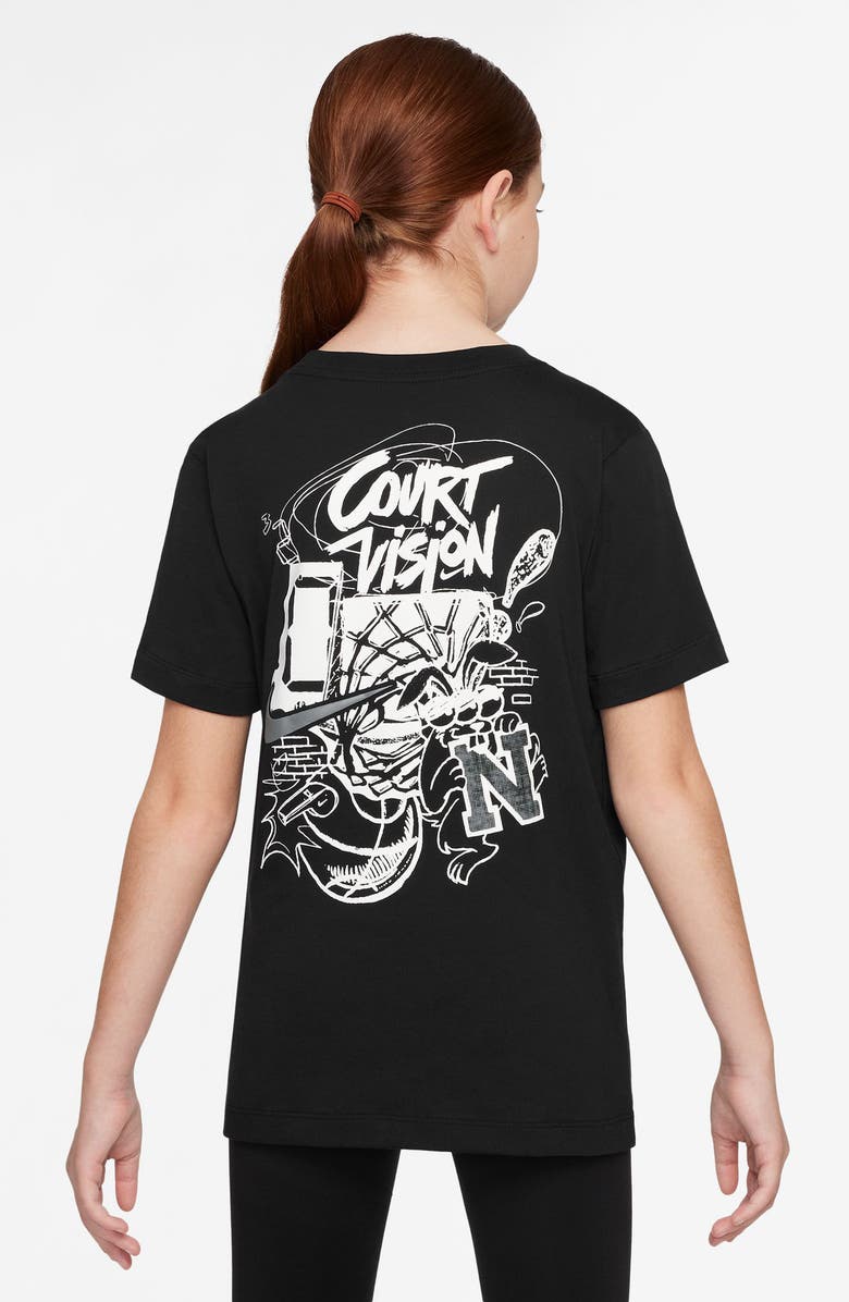 Nike Kids' Court Vision Graphic T-Shirt, Alternate, color, Black