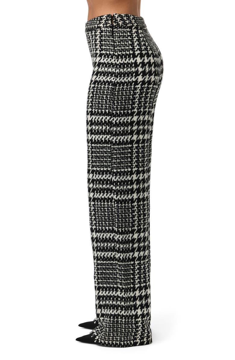 Naked Wardrobe Houndstooth Plaid Straight Leg Pants, Alternate, color, Black /White