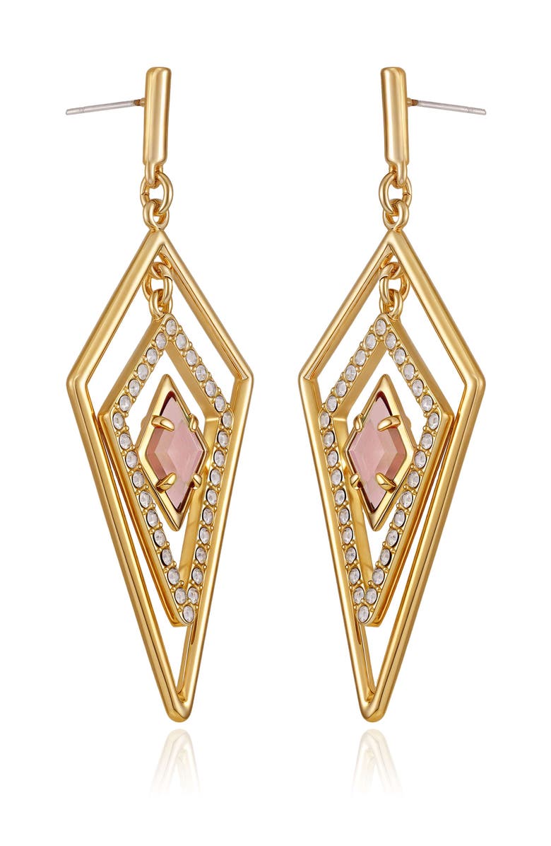 Vince Camuto Diamond Shaped Drop Earrings, Alternate, color, 14K Gold Plated