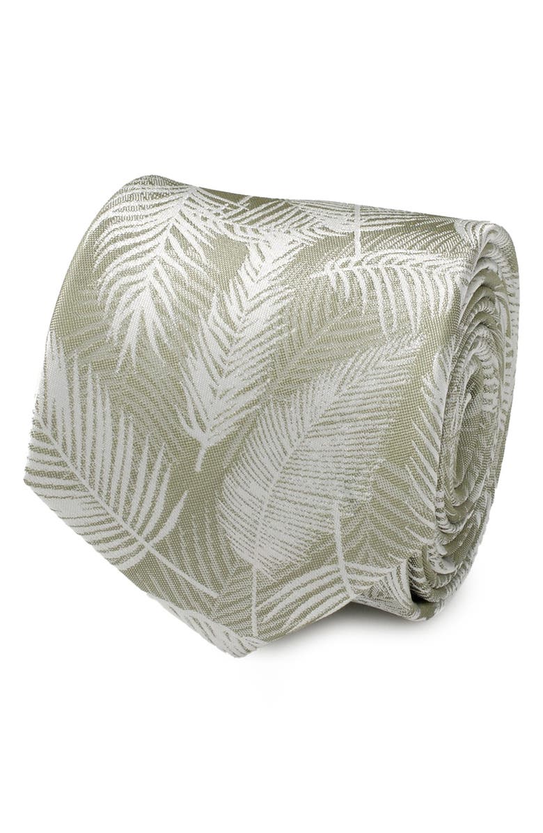 Cufflinks, Inc. Palm Leaf Print Silk Blend Tie, Alternate, color, Green