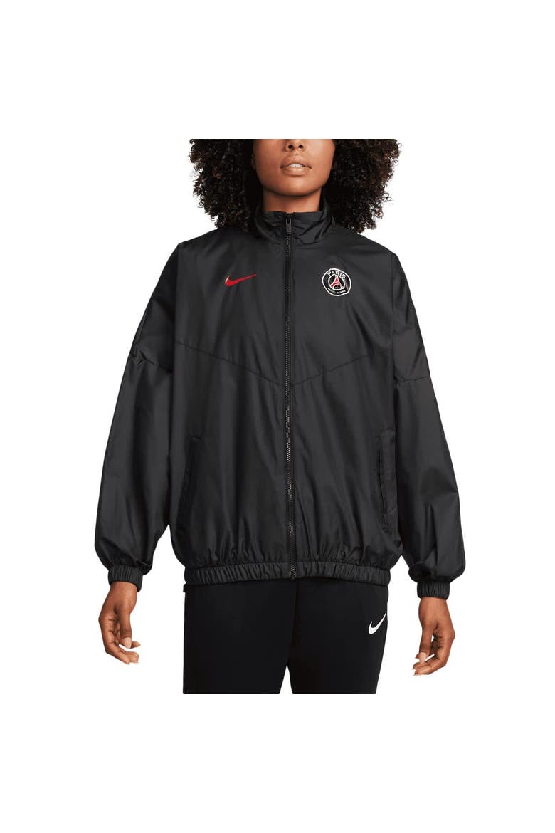 Women's Nike Black Paris Saint-Germain  Essential Windrunner Full-Zip Jacket, Alternate, color, Black