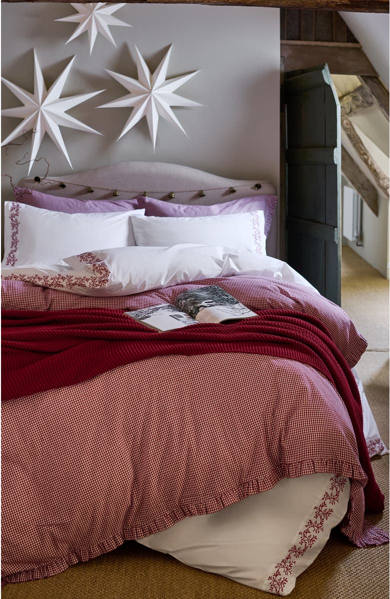 CHRISTY Oslo Chunky Knit Super Soft Cotton Throw, Alternate, color, Red