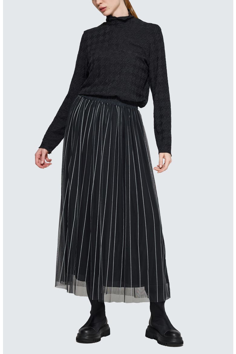 Siana Tulle Skirt, Alternate, color, Black Ecru