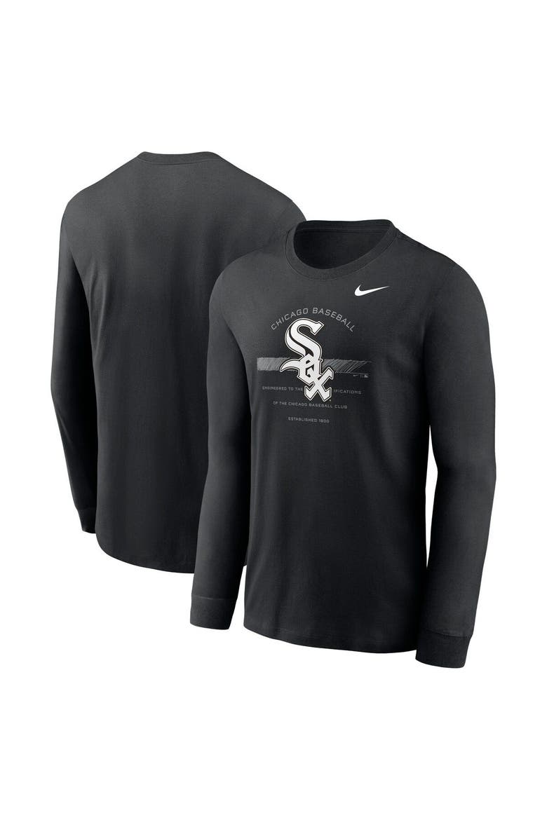 Men's Nike Black Chicago White Sox Over Arch Performance Long Sleeve T-Shirt, Main, color, Black
