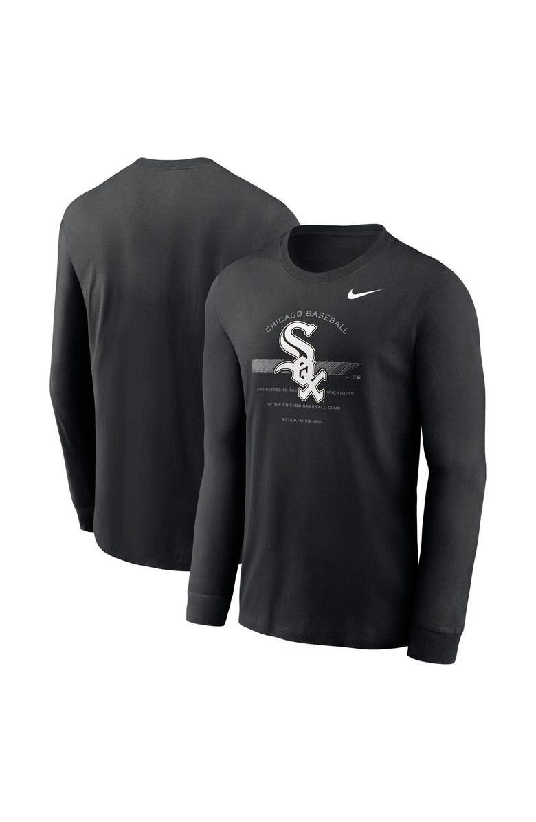 Nike Men's Nike Black Chicago White Sox Over Arch Performance Long Sleeve T-Shirt, Main, color, 