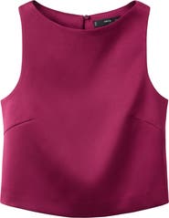 MANGO Jackie-O Bow Back Sleeveless Crop Satin Top