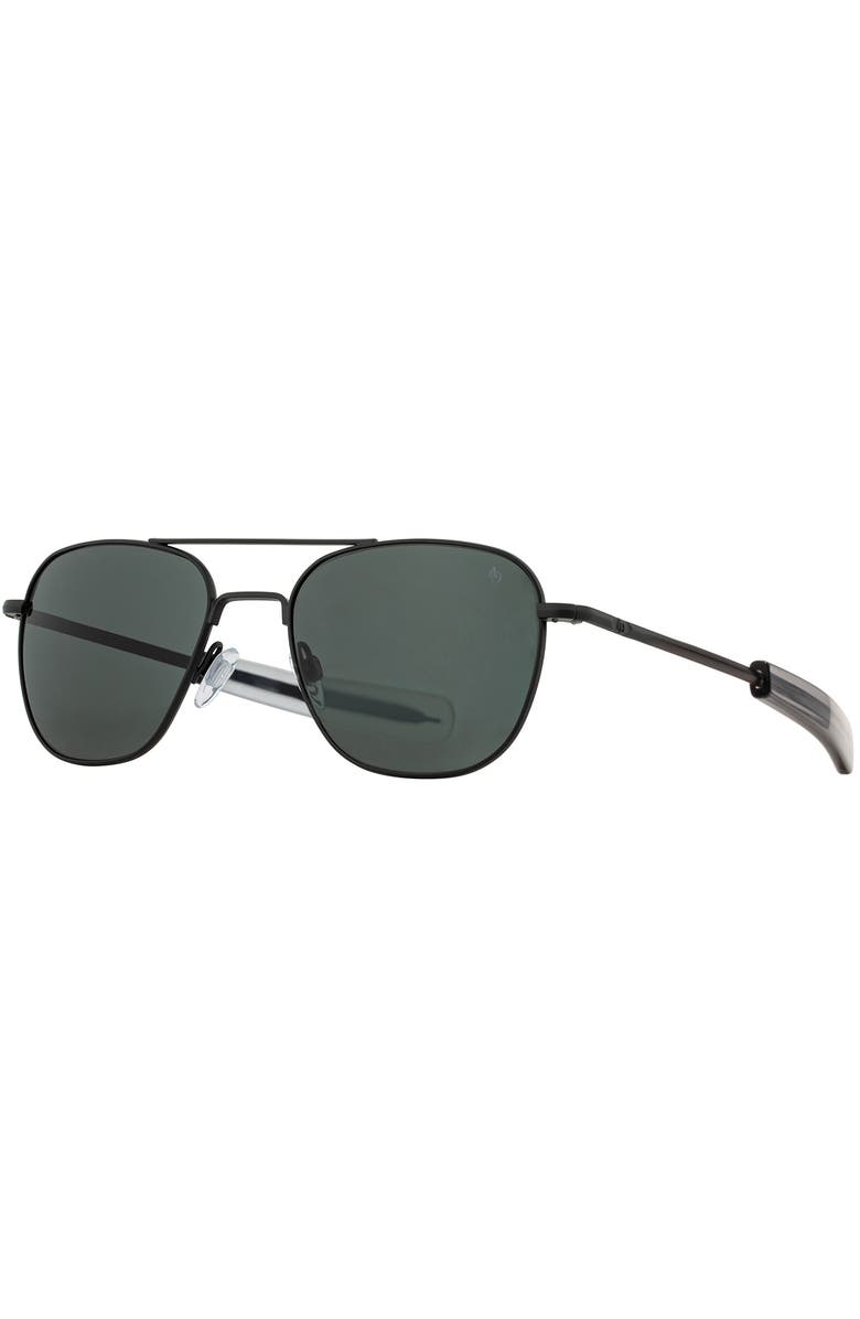 American Optical Original Pilot 52mm Aviator Nylon Non Polarized, Main, color, Black - Gyn