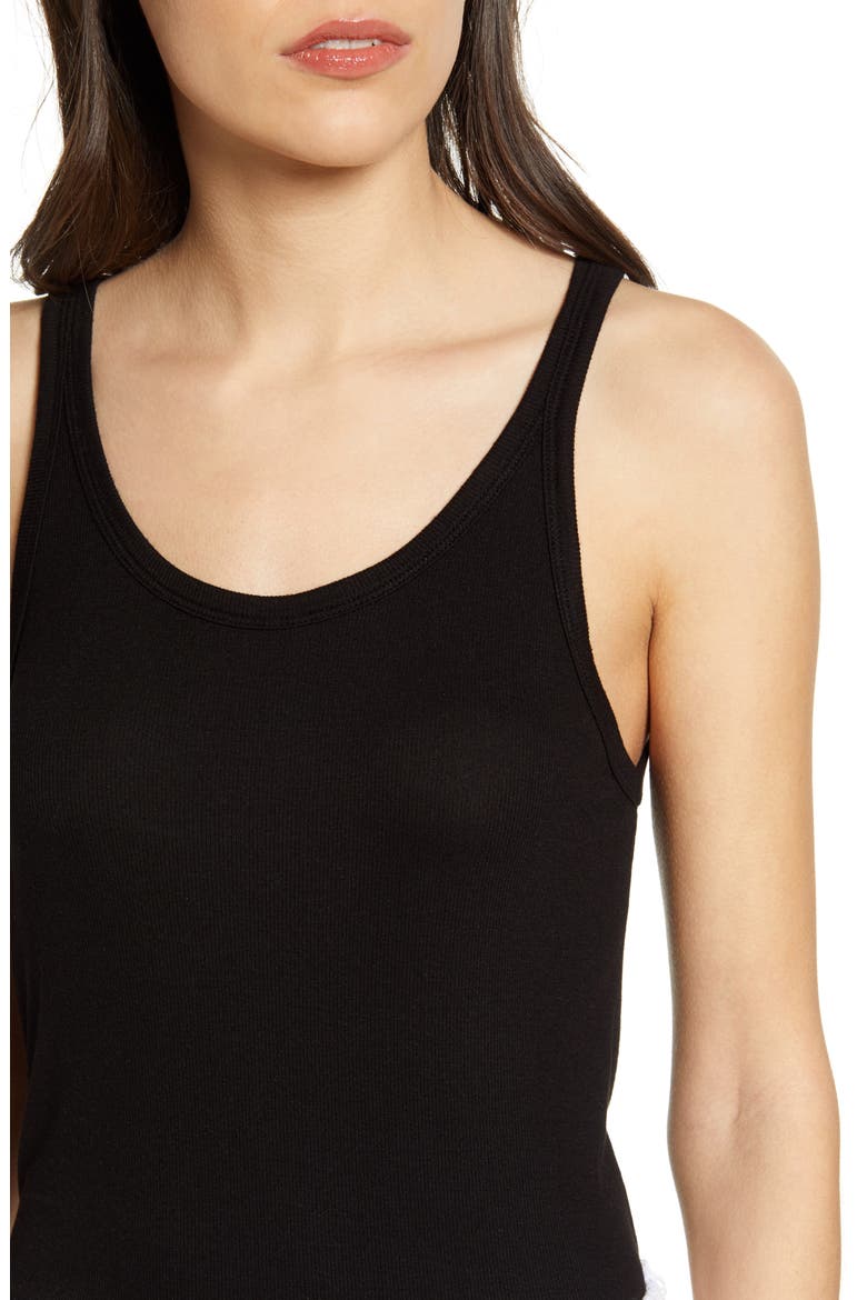 Jagger Ribbed Tank Top, Alternate, color, TRUE BLACK