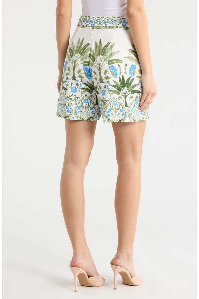 Senara Floral Print Wrap Skort, Alternate, color, WHITE GREEN MULTI