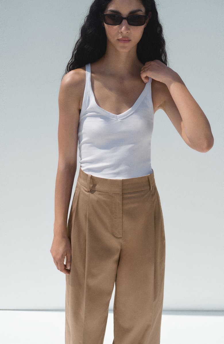 MANGO Mila Pleated Pants, Alternate, color, Light Beige