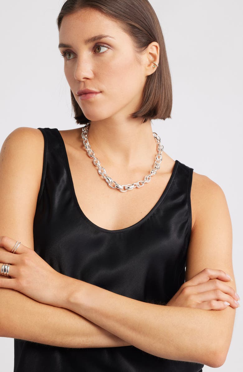 Nordstrom Interlocking Chunky Chain Necklace, Alternate, color, Silver