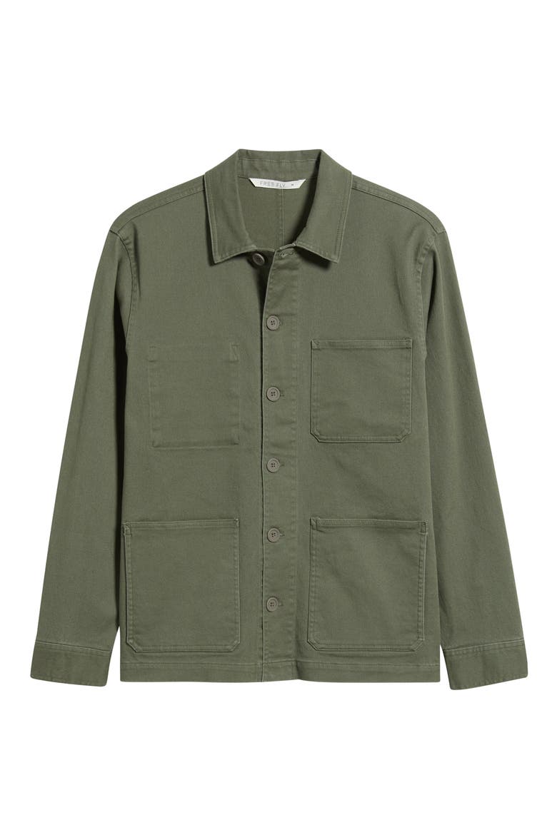 Folly Stretch Cotton Twill Chore Coat, Alternate, color, DARK FOREST