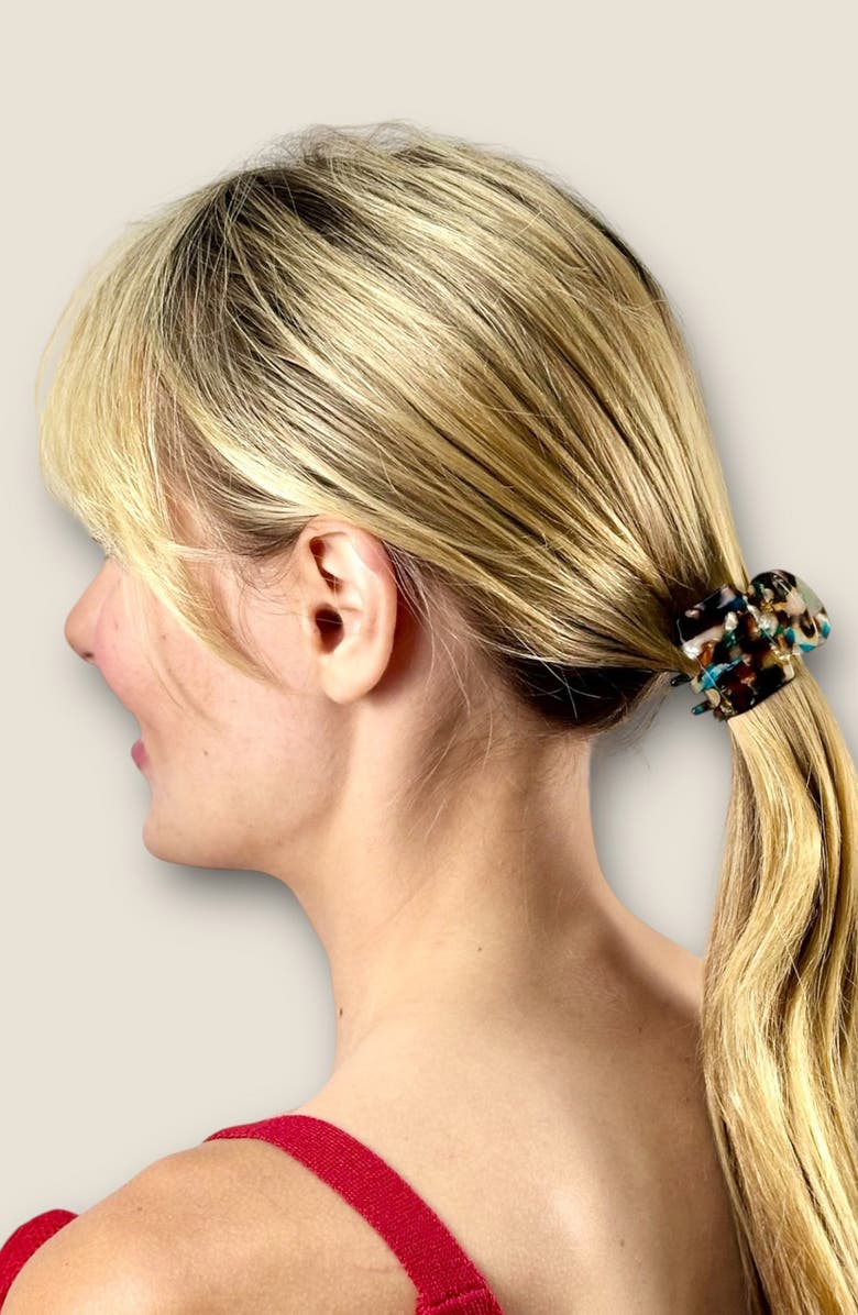 Ficcare Assorted 2-Pack Rita Claw Clips, Alternate, color, Aqua Brown/ Golden Marble