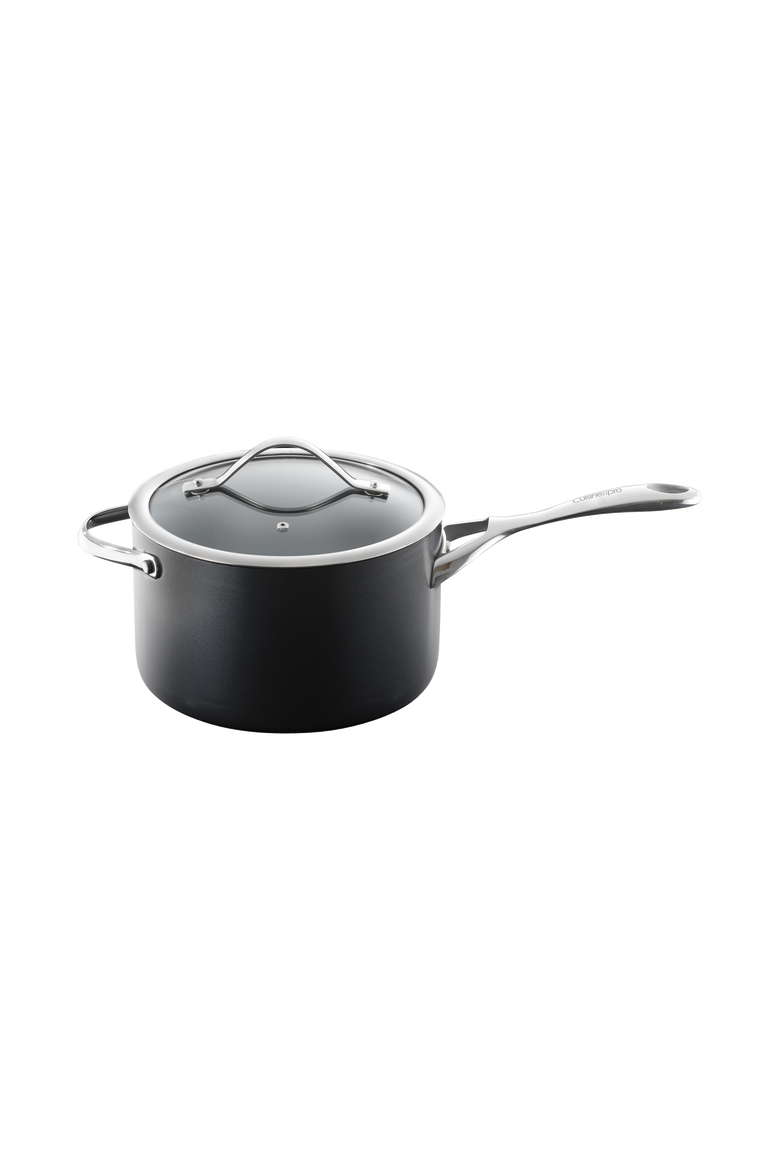 iD3® Saucepan with Lid 3.9qt, Main, color, BLACK