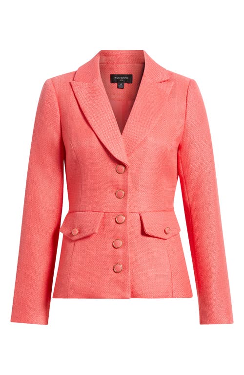 Tahari Asl Women's Solid Boucle Cinched Jacket In Sunset